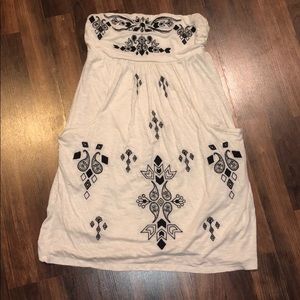 Strapless white summer dress